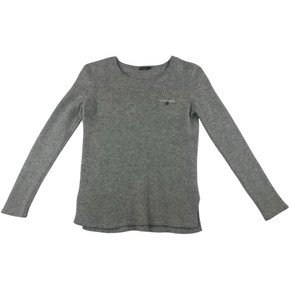 J. Mclaughlin 100% Cashmere Knit Scoop Neck Pullover Sweater Light Gray Women S - Picture 1 of 7